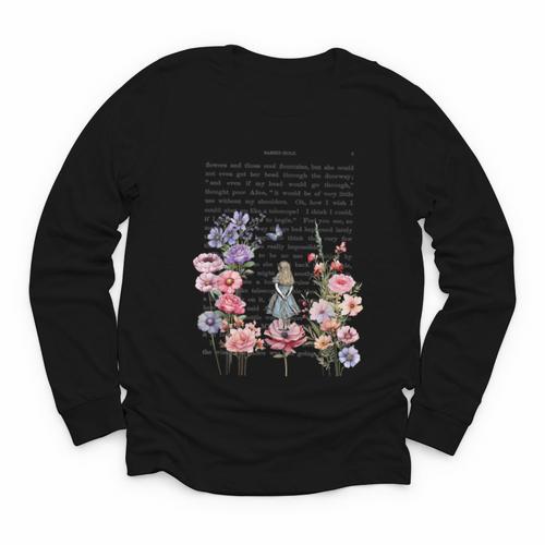 Wonderland Garden & Vintage Textbook Youth Long Sleeve Tee - Bookorys