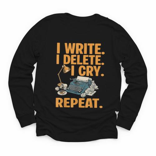 I Write Book Writer Author Book Writing Novelist Youth Long Sleeve Tee - Bookorys