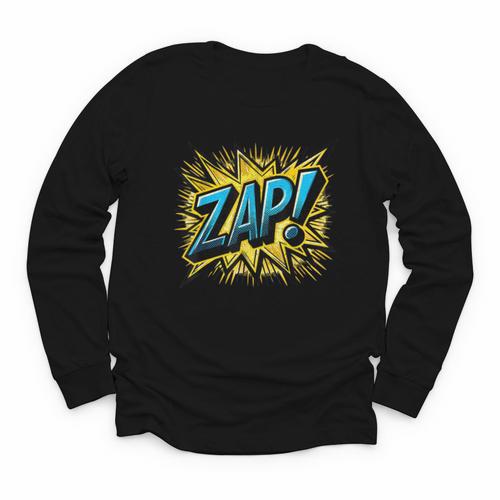 ZAP Comic Book Retro Artwork – Cartoon Collector Youth Long Sleeve Tee - Bookorys