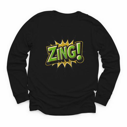 ZING Comic Book Retro Artwork – Cartoon Collector Youth Long Sleeve Tee - Bookorys