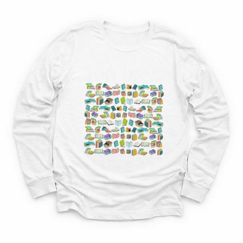 100 Days In The Books English Reading Teacher 100th Day Kids Youth Long Sleeve Tee - Bookorys