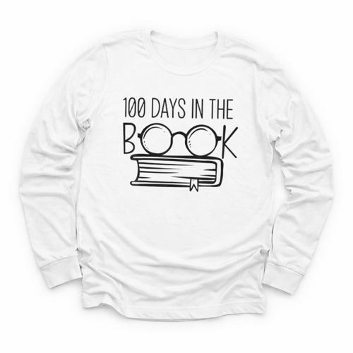 100 Days Of SCHOOKBook Nerd Book Lover Reading Librarian Boo Youth Long Sleeve Tee - Bookorys