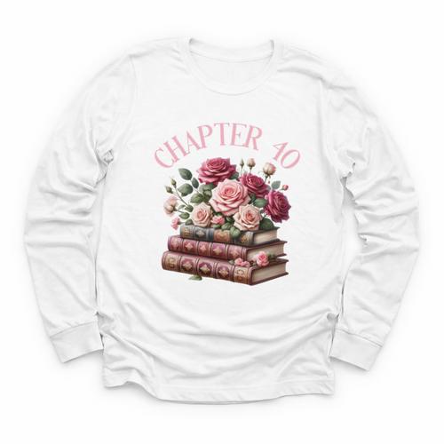 40th Birthday Chapter 40 Birthday Shirt Women Book Lover Youth Long Sleeve Tee - Bookorys