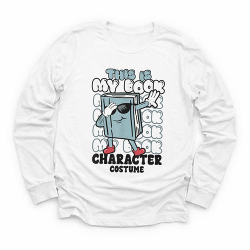 This Is My Book Character Costume Reading Book Lover Youth Long Sleeve Tee - Bookorys