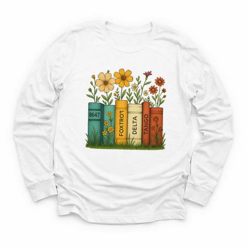 Book Flower 8647 Foxtrots Deltas Tangos Youth Long Sleeve Tee - Bookorys