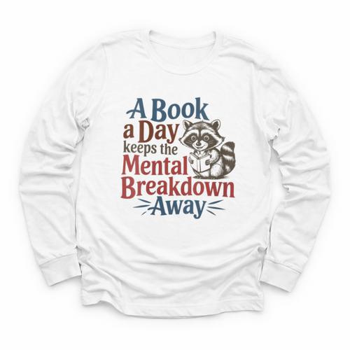 Book Lovers a Book a Day Keeps The Mental Breakdown Away Youth Long Sleeve Tee - Bookorys DE