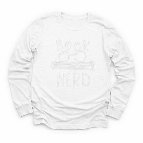Book Nerd Reading Glasses Proud Bookworm Youth Long Sleeve Tee - Bookorys