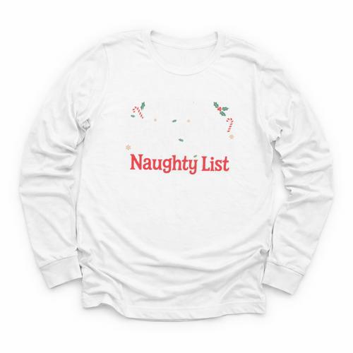 My Book Preference Naughty List Readers Christmas Joke Youth Long Sleeve Tee - Bookorys CA