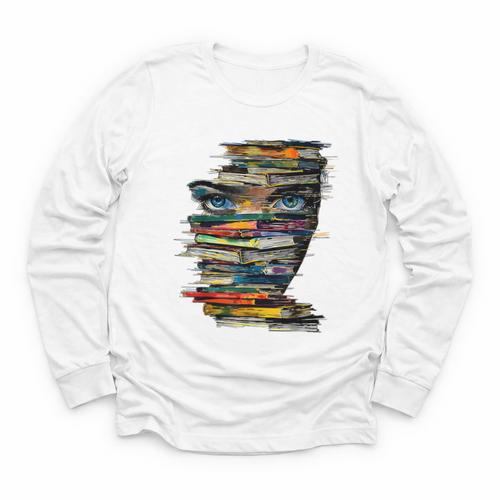 Book Women Graphic Art Colorful Eyes Youth Long Sleeve Tee - Bookorys DE