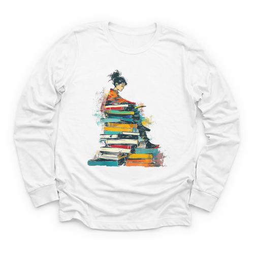 Books Abstract Artist Women Art Painting Books Youth Long Sleeve Tee - Bookorys