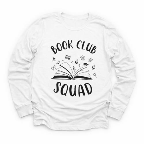 Books Club Squad Reading Book Lover Book Minimalist Team Tee Youth Long Sleeve Tee - Bookorys CA