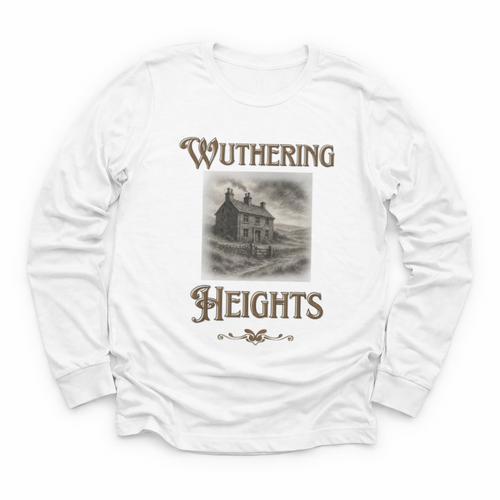 Bronte Novel Wuthering Heights Moorland Gothic Book Cover Youth Long Sleeve Tee - Bookorys CA