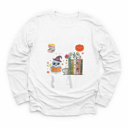 Carve Out Time To Read Halloween Ghost Books Raglan Baseball Tee Youth Long Sleeve Tee - Bookorys DE