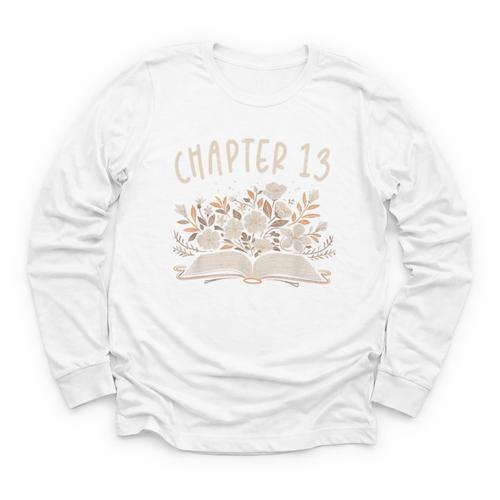 Chapter 13th Birthday Bookworm 13 Years Old For Book Lovers Youth Long Sleeve Tee - Bookorys