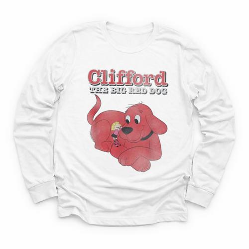 Clifford The Big Red Dog Clifford And Emily Book Cover Youth Long Sleeve Tee - Bookorys