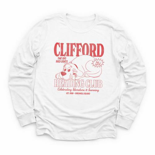Clifford The Big Red Dog Reading Club Est 1988 Kids Books Youth Long Sleeve Tee - Bookorys