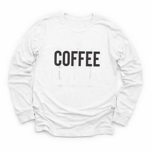 I Like Coffee My Books And Maybe Like 3 People Book Lover Youth Long Sleeve Tee - Bookorys DE