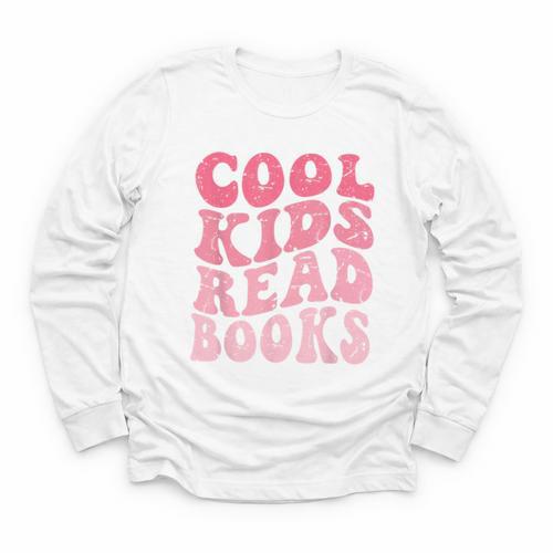 Cool Kids Read Books Library Book Reader Book Nerd Youth Long Sleeve Tee - Bookorys