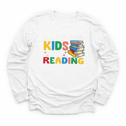 All The-Cool Kids Are Reading Teacher Book Lover Librarian Premium Youth Long Sleeve Tee - Bookorys