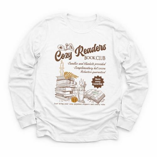 Cozy Girl Book Club Cozy Readers Book Club Youth Long Sleeve Tee - Bookorys