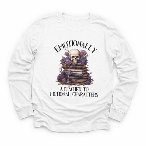 Dark Romance Book Emotionally Attached Fictional Characters Youth Long Sleeve Tee - Bookorys DE