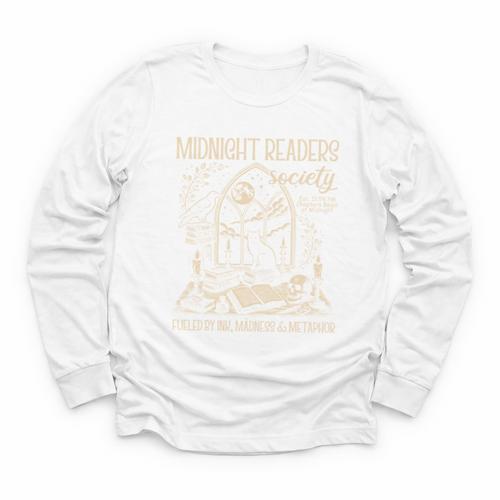 Dark Romance Book Lover Midnight Reading Readers Society Youth Long Sleeve Tee - Bookorys CA