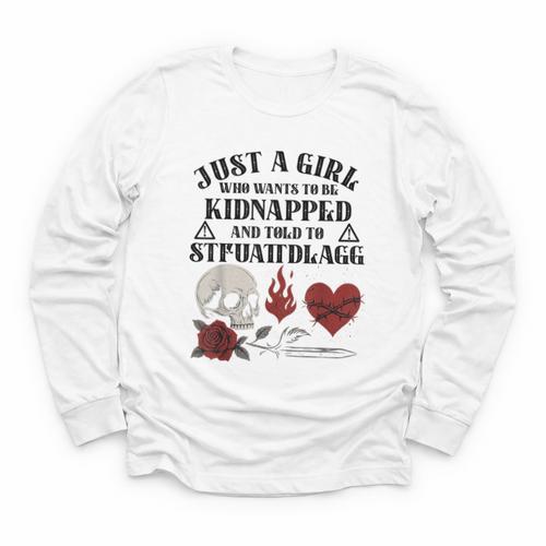 Dark Romance Smutt Book Merch Just A Good Girl STFUATTDLAGG Youth Long Sleeve Tee - Bookorys