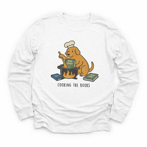 Dog Cooking The Books Youth Long Sleeve Tee - Bookorys DE
