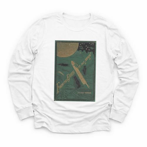 From The Earth To The Moon Book Cover 1874 Premium Youth Long Sleeve Tee - Bookorys