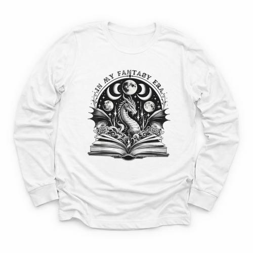 In My Fantasy Era Reading Fantasy Books Halloween Bookish Youth Long Sleeve Tee - Bookorys