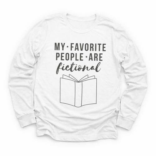 My Favorite People Are Fictional Book Reader Lover Youth Long Sleeve Tee - Bookorys