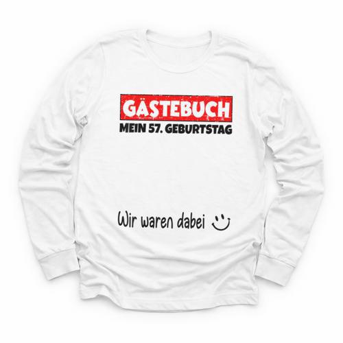 Guest Book Wir Waren Dabei Mein 57 Geburtstag German Youth Long Sleeve Tee - Bookorys UK