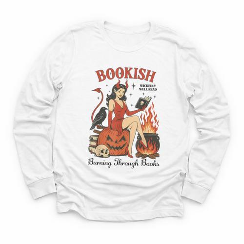 Halloween Bookish Witchy Book Club Hot Girls Read Youth Long Sleeve Tee - Bookorys
