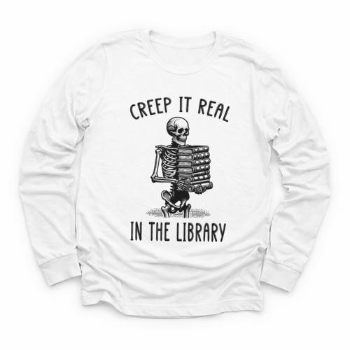 Halloween Skeleton Pun Book Lover Library Joke Youth Long Sleeve Tee - Bookorys DE