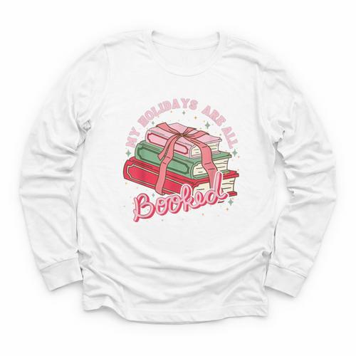 My Holidays Are All Booked Christmas Reading Books Bookish Youth Long Sleeve Tee - Bookorys