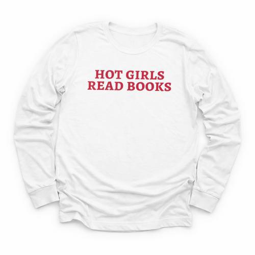 Hot Girls Read Books Book Lovers Youth Long Sleeve Tee - Bookorys DE