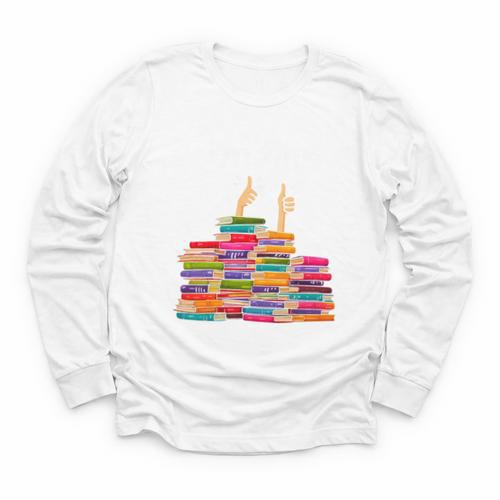 I'm Fine Reading Books Reader Book Lover Librarian Youth Long Sleeve Tee - Bookorys AU