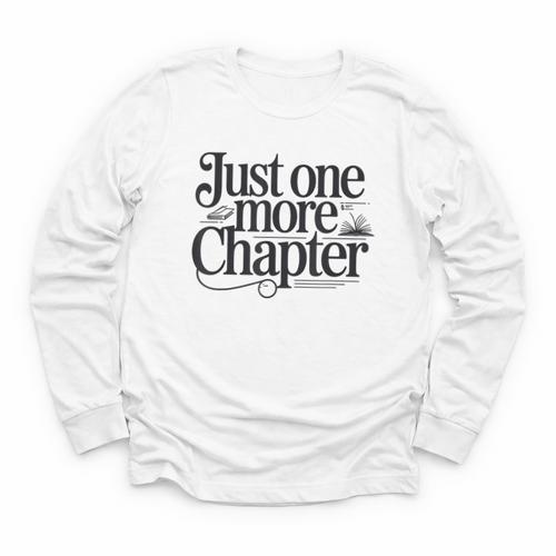 Just One More Chapter Book Lover Quote Reading Youth Long Sleeve Tee - Bookorys DE