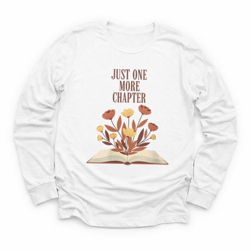 Just One More Chapter Book Lovers Floral Youth Long Sleeve Tee - Bookorys DE