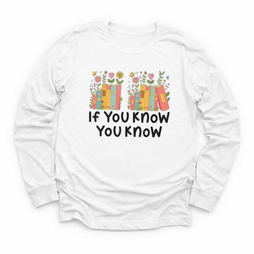 If You Know You Know 6 7 Reading Books Merry Christmas Youth Long Sleeve Tee - Bookorys
