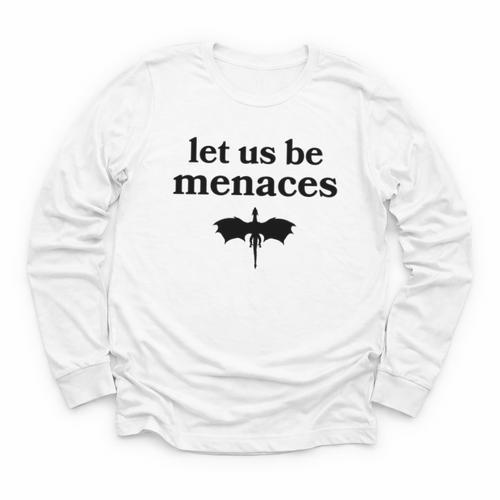 Let Us Be Menaces Dragon Book Lover Youth Long Sleeve Tee - Bookorys