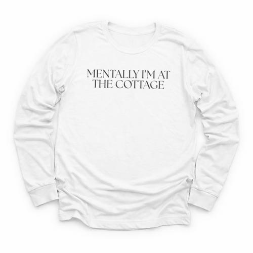 Mentally I'm At The Cottage Bookish Romance Book Lover Youth Long Sleeve Tee - Bookorys
