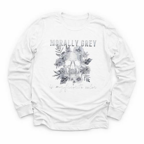 Morally Grey Is My Favorite Color Morally Grey Book Club Youth Long Sleeve Tee - Bookorys DE