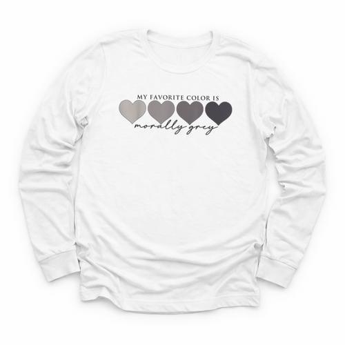 Morally Grey Is My Favorite Color Books Love Bookish Youth Long Sleeve Tee - Bookorys DE