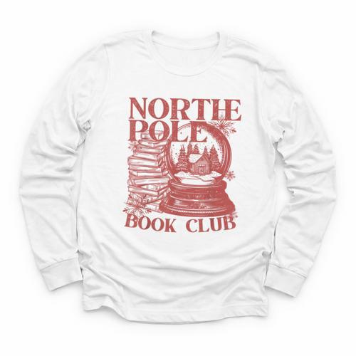 North Pole Book Club Christmas Youth Long Sleeve Tee - Bookorys CA