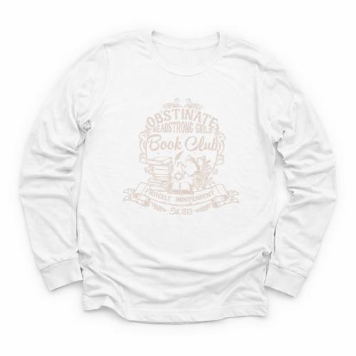 Obstinate Headstrong Girls Book Club Jane Austen Premium Tri-Blend Youth Long Sleeve Tee - Bookorys