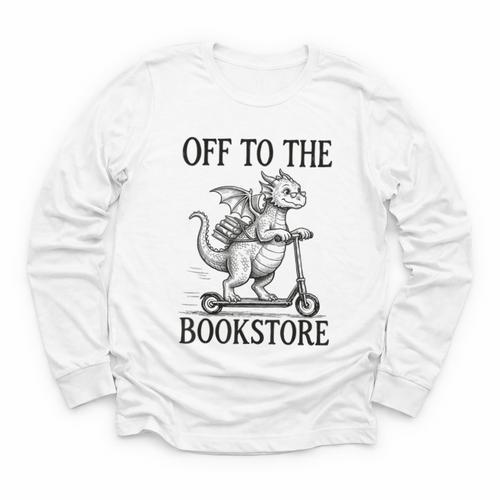 Off To The Bookstore Reading Bookworm Youth Long Sleeve Tee - Bookorys