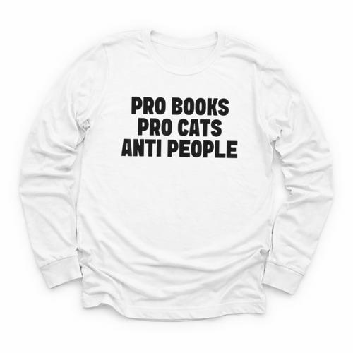 PRO Books PRO Cats Anti People Youth Long Sleeve Tee - Bookorys DE