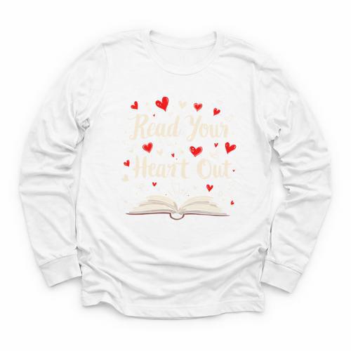 Read Your Heart Out Valentines Day Book And Reading Lovers Youth Long Sleeve Tee - Bookorys