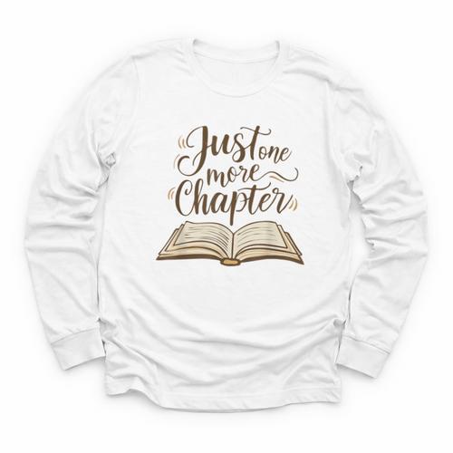 Reading Book Lover Club Librarian Just One More Chapter Youth Long Sleeve Tee - Bookorys CA